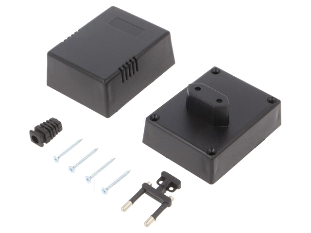 Behuizing: voor voedingseenheid; X: 55mm; Y: 82mm; Z: 64mm; ABS Behuizing: voor voedingseenheid; X: 55mm; Y: 82mm; Z: 64mm; ABS